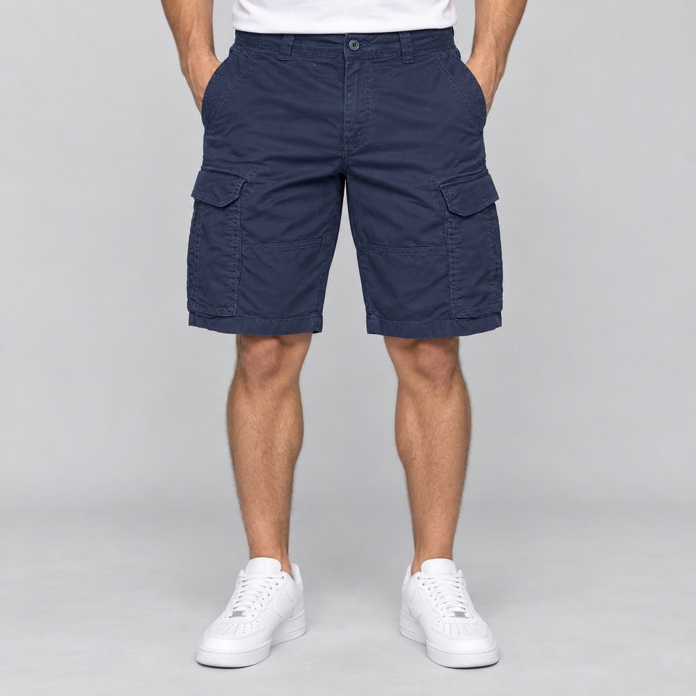 Goodfellow & Co Shorts Mens 30 Navy Blue Cargo Cotton Stretch Casual Streetwear